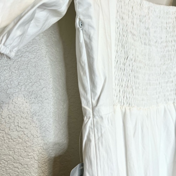 NWT Astr Puff Sleeve Poplin White Dress, S - Picture 7 of 10
